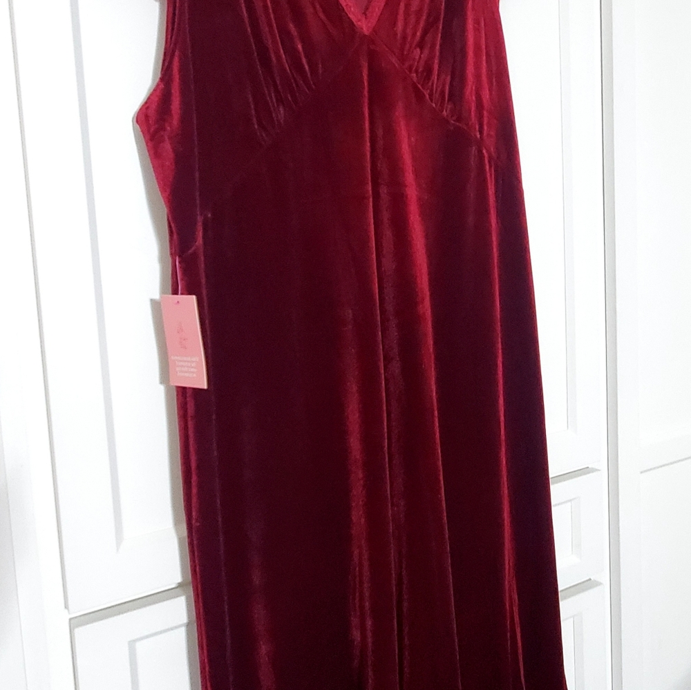 NWT 2X IVY CITY LIVIA WINE COLOR DRESS